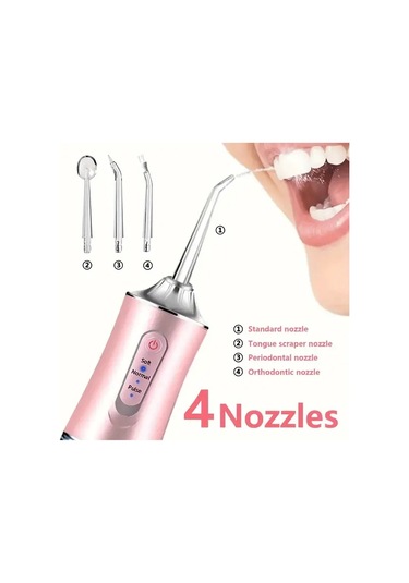 Willowhaven Pembe Kablosuz Şarjlı Diş İpi 4 Nozzle 360 Döner Başlık