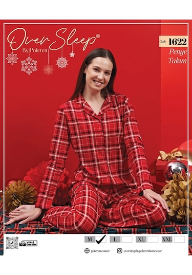 Aras Over Sleep 1622 Poleren Kırmızı Pijama Takım