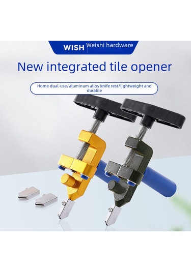 Teltree Altın一体型cam Ve Tuğla Kesici, El Tutulu Multifonksiyonel Seramik Açıcı İle Kaliteli Kesim 2 Adet Kesici + Rulmanlı Cam Bıçağı