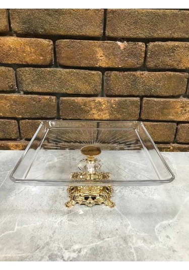 Dream Home Avangarde Gold Döküm Ayak Kare Sunumluk 25 X 25 Cm Altın