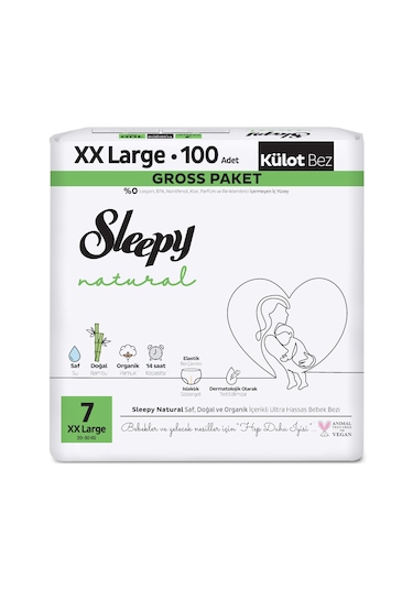 Sleepy Natural Gross Paket Külot Bez 7 Numara Xxlarge 100 Adet