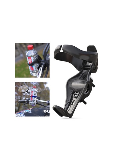 Abs Şişe Tutucu Taşınabilir Sürme Su Bardağı Tutucu Braketi İle Montaj - Siyah