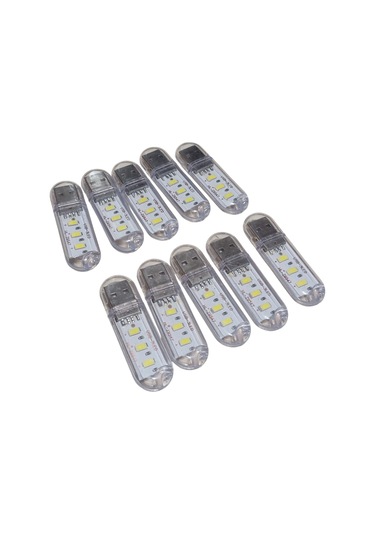 10 Adet Taşınabilir Mini Usb Led Lamba Işık Gece Okuma Lambası Kamp Stick Led Beyaz