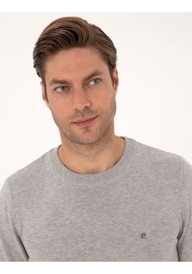Pierre Cardin Erkek Açık Gri Melanj Kazak /triko 50314192-vr091 Açık Gri Melanj