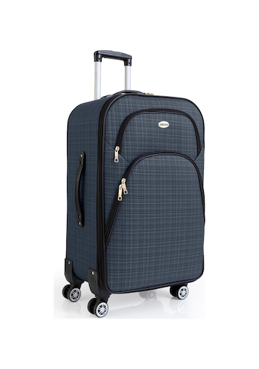 Gedox 3'Lü Valiz Seti 4 Teker Kumaş Valiz Lacivert 1081