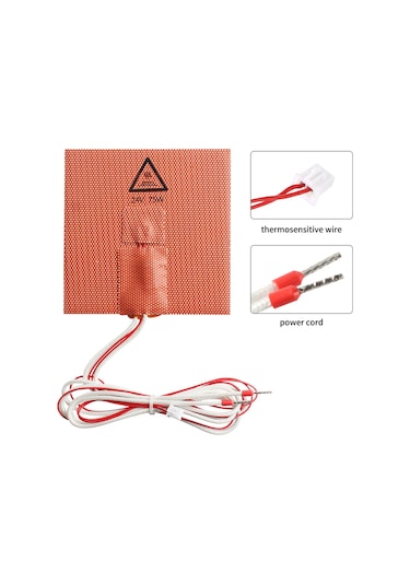 Qingmipy Voro V0 Uyumlu 24v 75w 100x100mm Girişimci Nilon Isıtıcı Pad - Sıcak Dayanıklı Ve Dayanıklı Orange