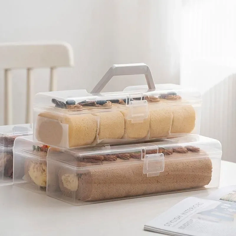 Yaleker Büyük Boy Gıda Seviyesi Pp Malzeme Pasta Sarımı Saklama Kutusu - Ev Kullanıma Uygun Muhafaza Kutusu Şeffaf