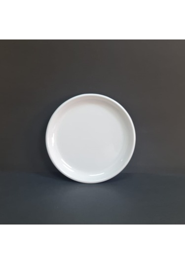 12 Adet Kırılmaz Melamin Düz Tatlı & Yemek Servis Tabağı 17 Cm - Beyaz Beyaz