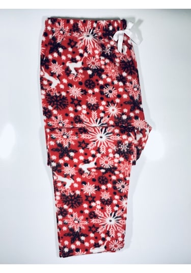 Cepsiz Kışlık Polar Kadın Pijama Altı Tek Alt Je21 Kırmızı