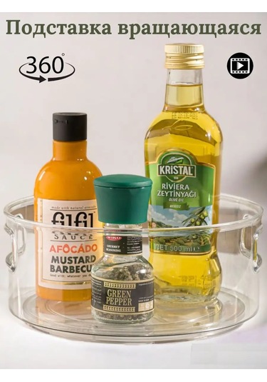 Limon Kitchen Şeffaf Dönen Saklama Standı 160145590 Beyaz