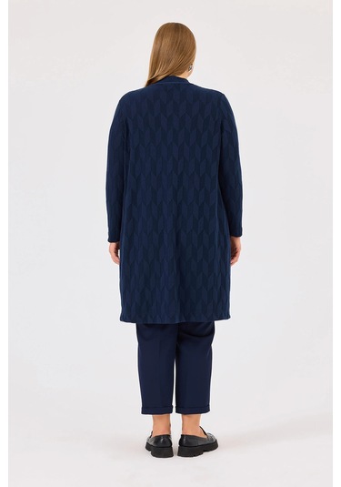 Galaxi Kadın Büyük Beden Beli Büzgülü Bilek Boy Pantolon 4003 Lacivert