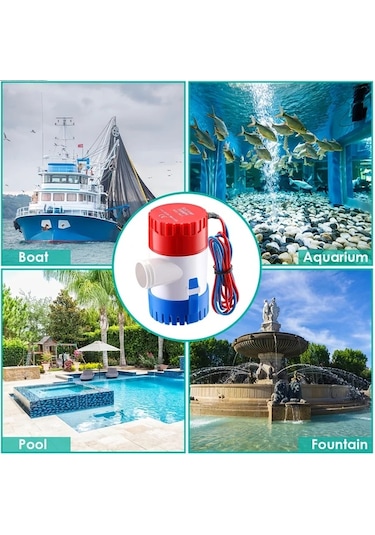 Boatshop1 1 Bilgisayar Yüksek Performanslı 1100gph 12v Dc Dalgıç Sintine Pompası Abs Malzeme Tekne Yat Karavan İçin