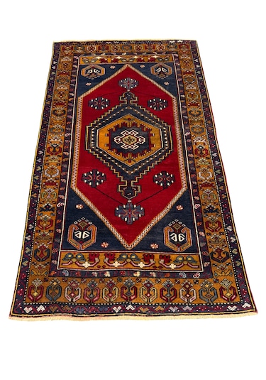 El Dokuma Vintage Yahyalı Halısı 120x211 Eskitme Yün Halı