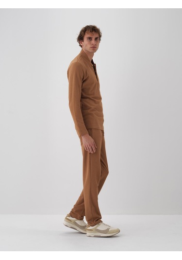 Camel Pamuk Dokulu Regular Fit Sweat Pantolon 380187 Camel