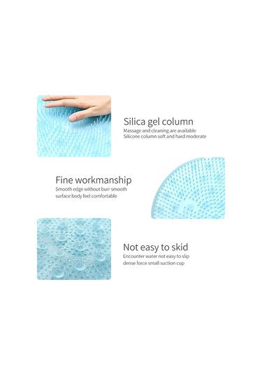 Tenfowee Banyo Masaj Yastığı - Emniyetli Ve Kaymayan Silikon Taban İle Cilt Temizleme Ve Rahatlama Mavi