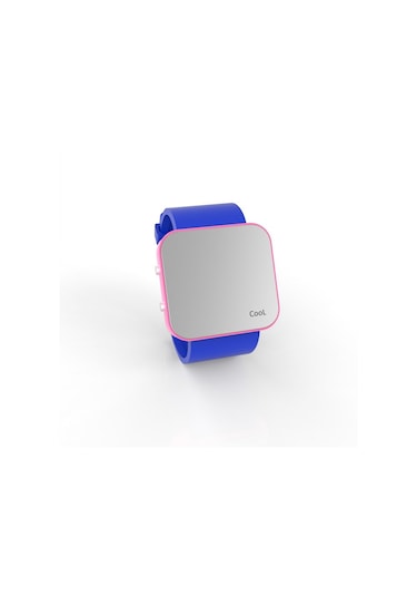 Cool Watch Saat - Pembe Led Kasa - Mavi Kayış Unisex