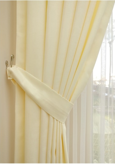 Evdepo Home Krem Düz Renk Soft Fon Perde Tek Kanat (539613490) Krem