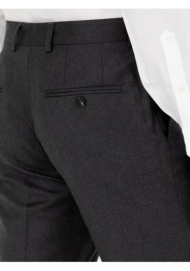 Cacharel Antrasit Slim Fit Yün Karışımlı Kumaş Pantolon Gri