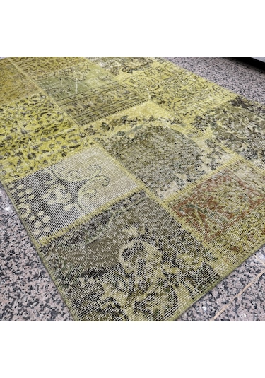 Hoom Rugs Patchwork Sarı 120x180 2,16 M2 El Dokuma Kilim Sarı