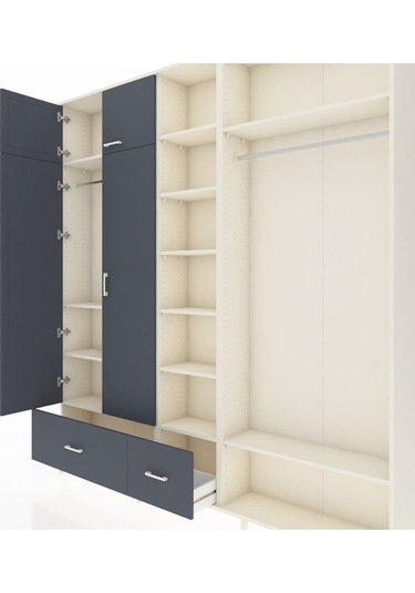 Arges Dolap 12 Raflı 2 Çekmeceli 2 Askılı 220x30x243 Aytaşı-antrasit/antrasit Antrasıt/antrasıt Arges Dolap 12 Raflı 2 Çekmeceli 2 Askılı 220x30x243 Aytaşı-antrasit/antrasit Antrasıt/antrasıt