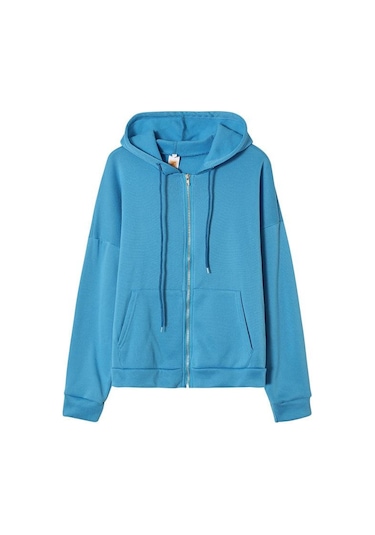 Bej Kazak Hoodie Büyük Boy Kapşonlu Hırka Tişörtü Gri Kadın Giyim Katı Fermuarlı Kapüşonlular Sonbahar Kadın Uzun Kollu Tops Bej