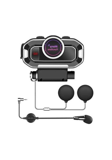 Primepickings V9 Kablosuz Kulaklık Bt5.0 Şarj Edilebilir Sesli Arama Eller Serbest Telefon Motosiklet Kaskı Kulaklığı 850mah Pil