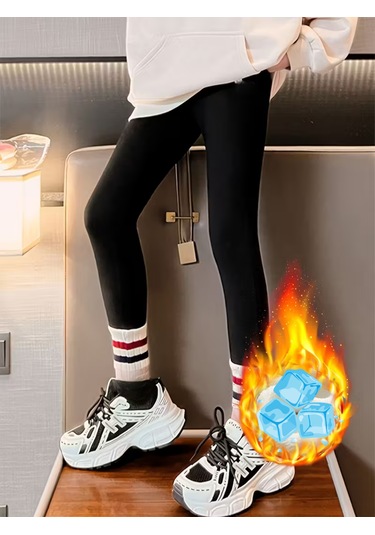 Kadın İç Göstermez Esnek Fit Kışlık Termal Tayt İçlik Siyah