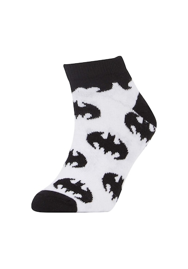 Defacto Erkek Çocuk Batman Pamuklu 3'lü Patik Çorap V6649A6NSKR1 Çok Renkli