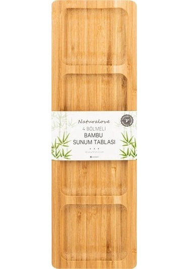 Naturalove Bambu Sunum Tabağı - 4 Bölmeli