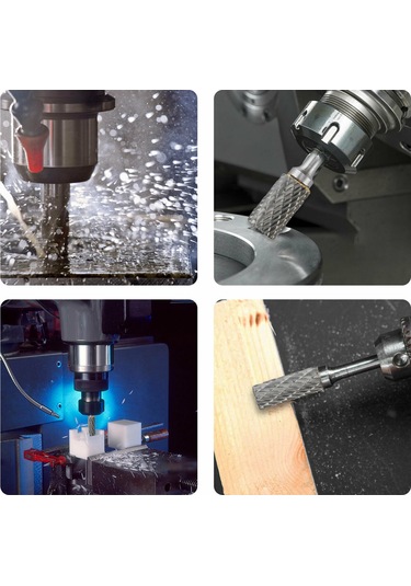 Ximistore9 5'li Tungsten Karbür Çift Kesimli Döner Freze Uç Seti - Elektrikli Ve Pnömatik Aletler İçin