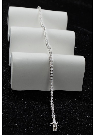 Parmas Design Su Yolu Zirkon Taşlı 925 Ayar Gümüş Kadın Bileklik