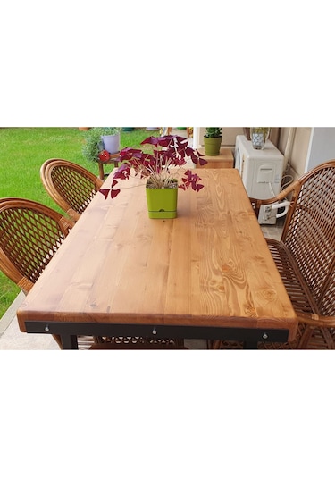 Deryawood Ahşap Yemek Masası 8 Kişilik-80-180