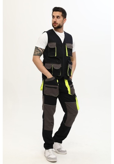 Uniprom İş Pantolonu Lizbon Model Çok Cepli Harman Kumaş