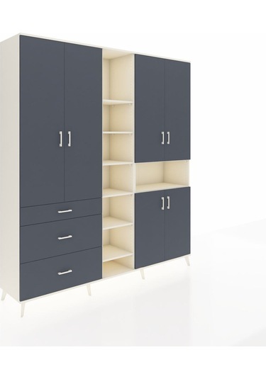 Hyperion Dolap 13 Raflı 3 Çekmeceli 6 Kapaklı 220x44x243 Aytaşı-antrasit/antrasit Antrasıt/antrasıt Hyperion Dolap 13 Raflı 3 Çekmeceli 6 Kapaklı 220x44x243 Aytaşı-antrasit/antrasit Antrasıt/antrasıt
