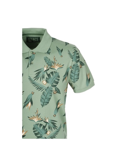 Erkek Haki Baskılı Slim Fit Dar Kesim Polo Yaka %100 Pamuk T-shirt Ncs Jeans 1178-haki Haki