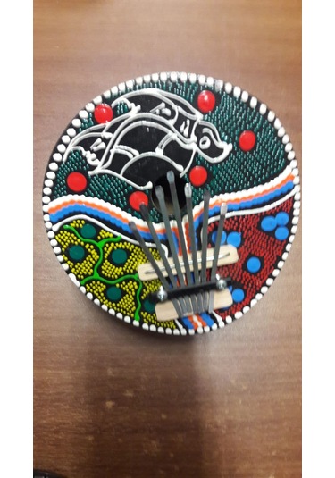 Hindistan Cevizinden El Yapımı Mini 7 Sesli Kalimba