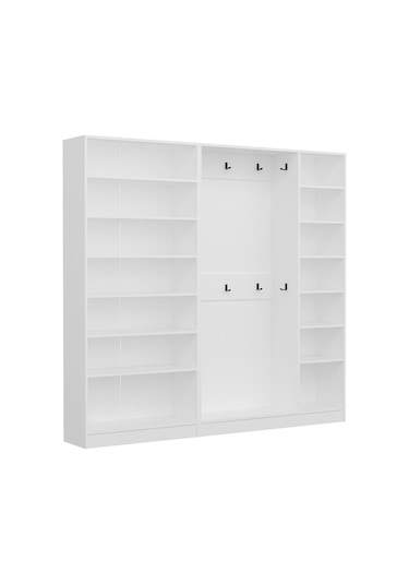 Minar Kale 210 Cm 5 Kapaklı 3b Raf Portmanto Beyaz