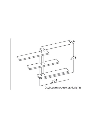 Duvar Rafı Mita Beyaz Turuncu