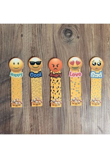 5 Adet Emoji Kitap Ayracı 15 Cm
