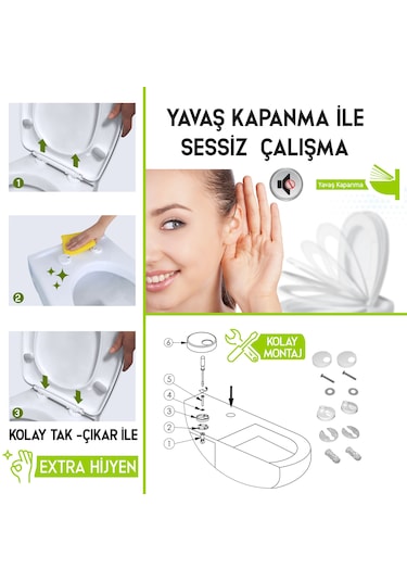 Aqua Bagno Diamond Yavaş Kapanan Klozet Kapağı