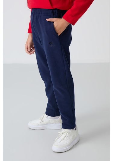 Tommy Life Kırmızı-lacivert Kalın Yumuşak Dokulu Standart Fit Nakışlı Polar Erkek Çocuk Eşofman Takım - 11218 Kırmızı - Lacivert