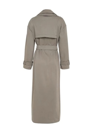 Armine Seyyar Garni Yakalı Pardesü 24k8006 Vizon Vizon