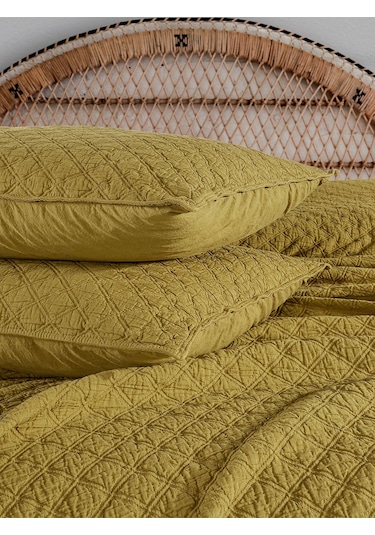 Cambridge Yatak Örtüsü Seti Çift Kişilik Yeşil Kutulu Yeşil