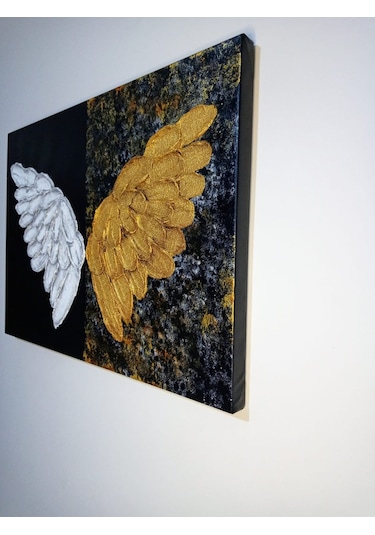 El Yapımı Melek Kanatlı Rölyef Tablo 50x70