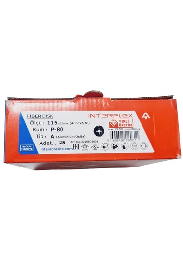 Fiber Disk Zımpara Interflex V115 80 Kum 25 Adet