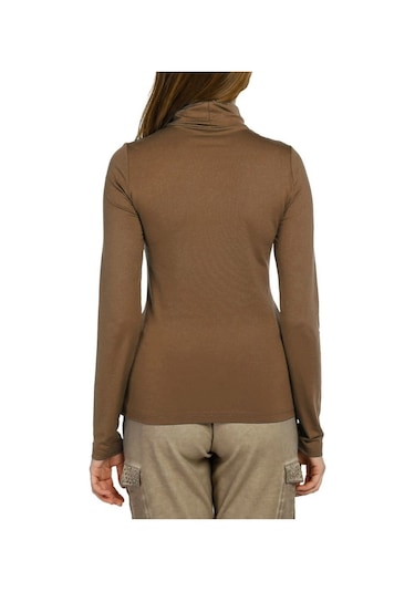 Bulalgiy Kadın Camel Balıkçı Yaka Tişört - Bga095868-camel Camel
