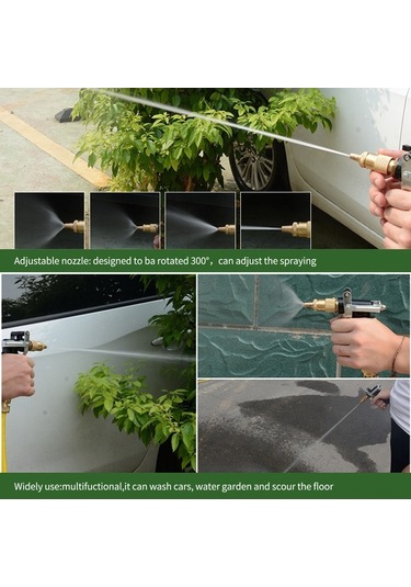 Ulzyvf Yüksek Basınçlı Araba Yıkama Hortumu - Ayarlanabilir Plastik+bakır Kaplama Püskürtme Başlığı
