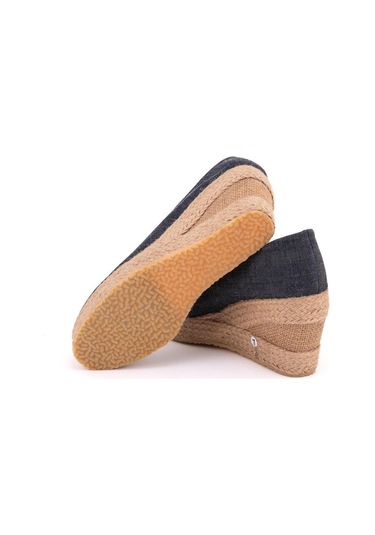 Kot Mavi Kot Mavisi Platformlu Keten Dolgu Topuk Pl1000-1022