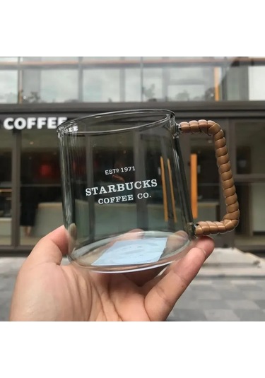 Dofolink İtalyan Tarzı 473 Ml Çift Duvarlı Cam Bardak, Balık Yüzü Desenli, Çay/kahve İçin, 1 Adet, Yıkama Makinesine Uygun