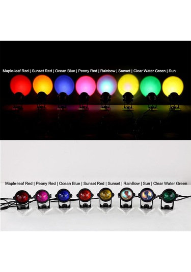 Geeroyoo Usb Güneş Batımı Işık Projeksiyonu - Güneş, Günbatımı, Gökkuşağı Ve Çeşitli Renk Seçenekleriyle Dekoratif Aydınlatma